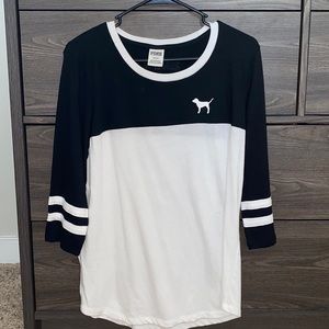 PINK crop sleeve shirt